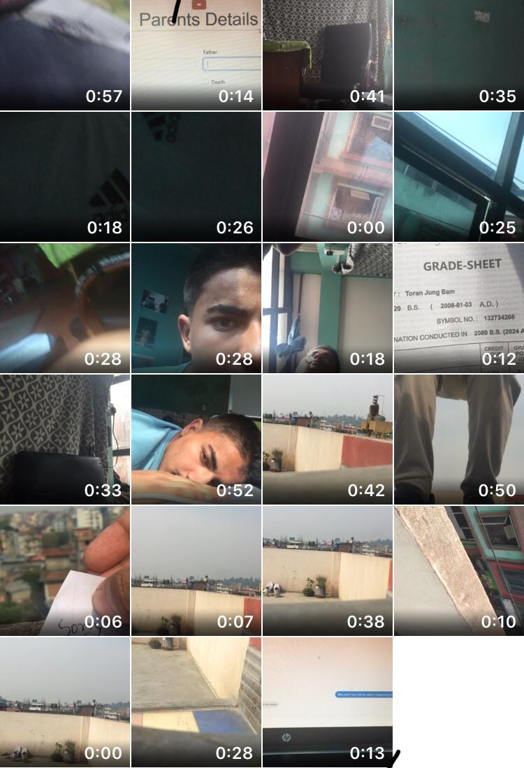 collection of all the videos recorded for making this short film